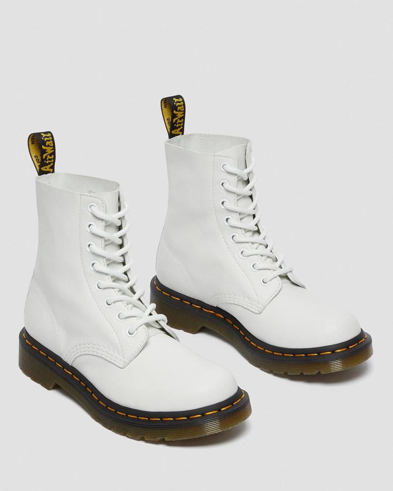 Botines Dr Martens 1460 Pascal Virginia Cuero Mujer Blancos | MX 88EBC